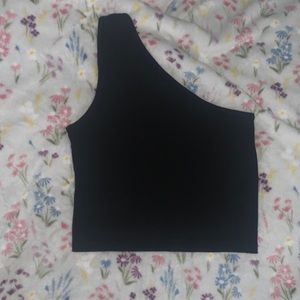 brandy melville black one shoulder tank